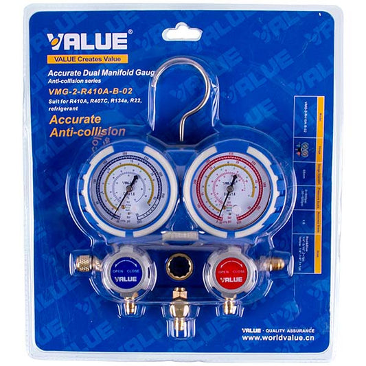 Manometric manifold 2-valves VALUE VMG -2 R410A-B + hoses (3pcs)