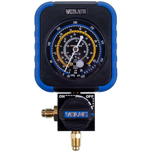 Manometric manifold 1-valve VALUE VRM1-B-404 NAVTEK (R22 R134a R410a)