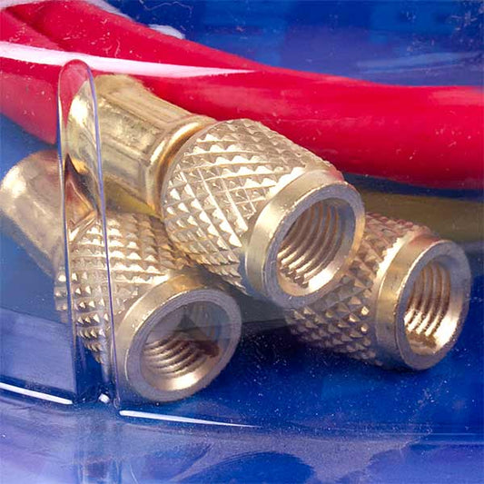 Filling hose set with tap (3 pcs.x900mm 1/4''-5/16''SAE) for R410 freon VALUE