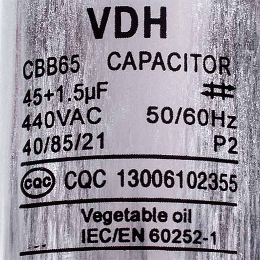 Capacitor VDH 45+1,5uF 450V CBB65