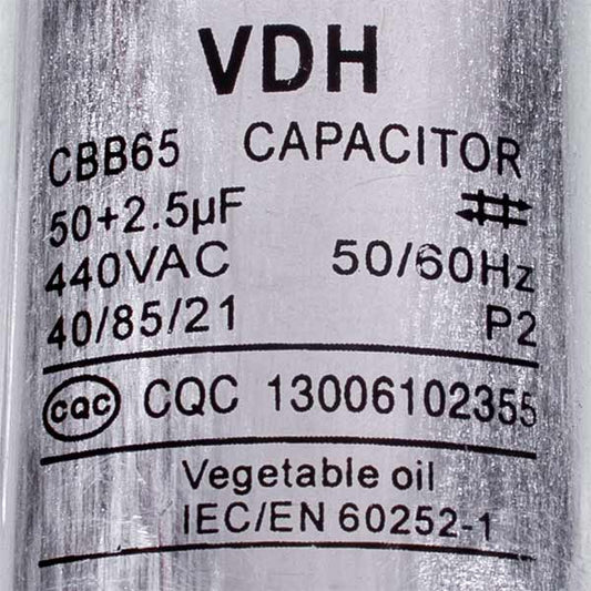 Capacitor CBB65 50+2,5uF 450V