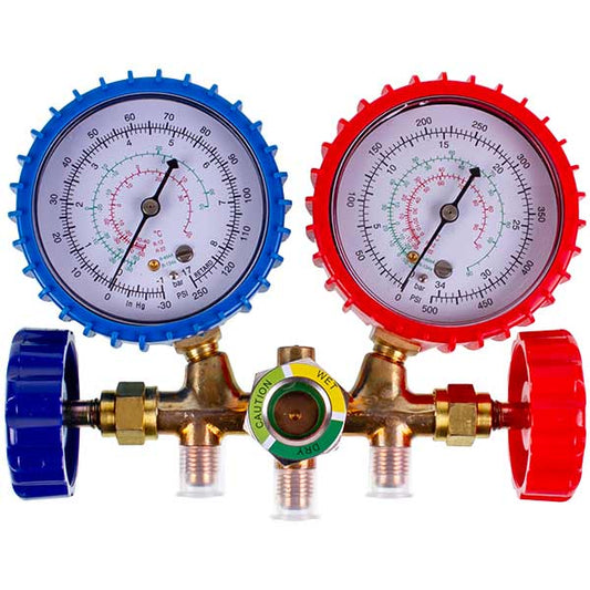 Gauge manifold 2-valve CT-536G  (R12 R22 R404 R134) + hoses 3pcsx900mm