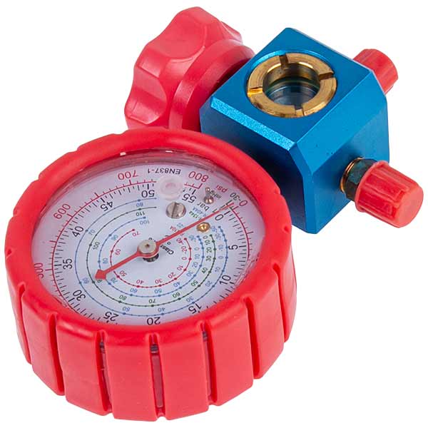 Manometric manifold 1-valve DBF-L-01HGF (R-22 R-410A R-134A R-404A) high pressure (1/4''-1/4'' SAE)