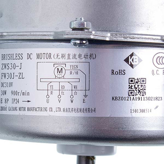 Air Conditioner Outdoor Unit Fan Motor C&H 1501308514 ZWS 30-J 30W DC310V, stem 8x55mm