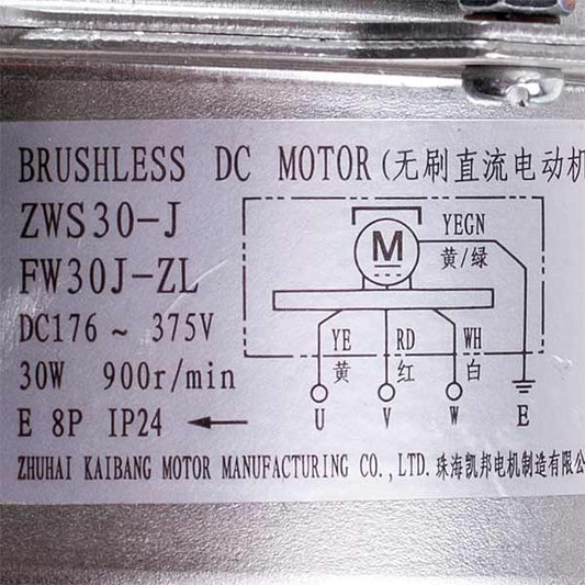 Air Conditioner Outdoor Unit Fan Motor C&H 1501308507 ZWA228L02B(FW30J-ZL) 30W 310V, stem 8x70mm