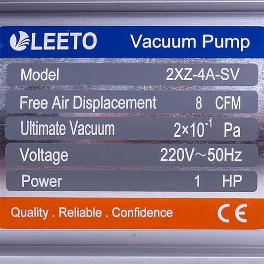 Air Conditioner Vacuum pump With Pressure Gauge LEETO 2XZ-4A-SV (2 stage./226 lit/min.)