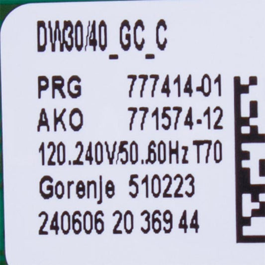 Dishwasher Control Module Gorenje 843729