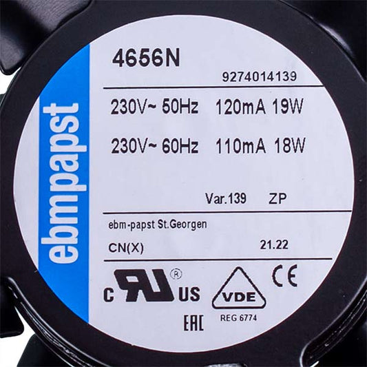 EBM-PAPST UNOX KVN1165A Fan 4656N 230V 19W 119x119x38mm