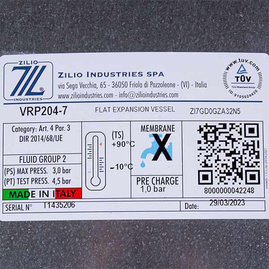 Gas-fired Boiler Expansion Tank Zilio 7 L 3/8'' 13N6000713