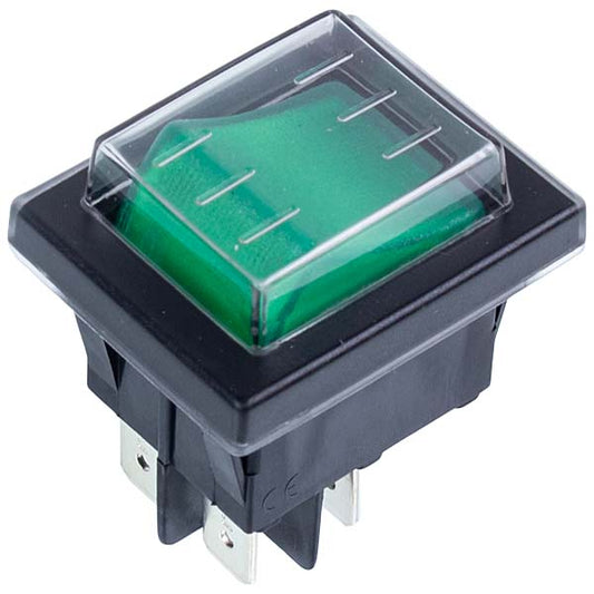 Universal Switch SX82 16A-250V/20A-125V Illuminated Double-Pole Green