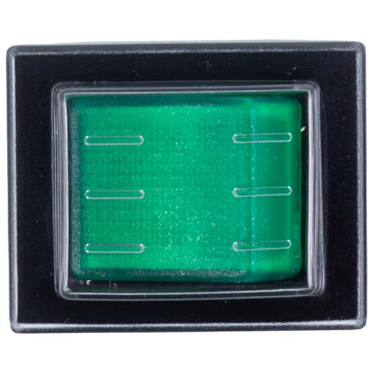 Universal Switch SX82 16A-250V/20A-125V Illuminated Double-Pole Green