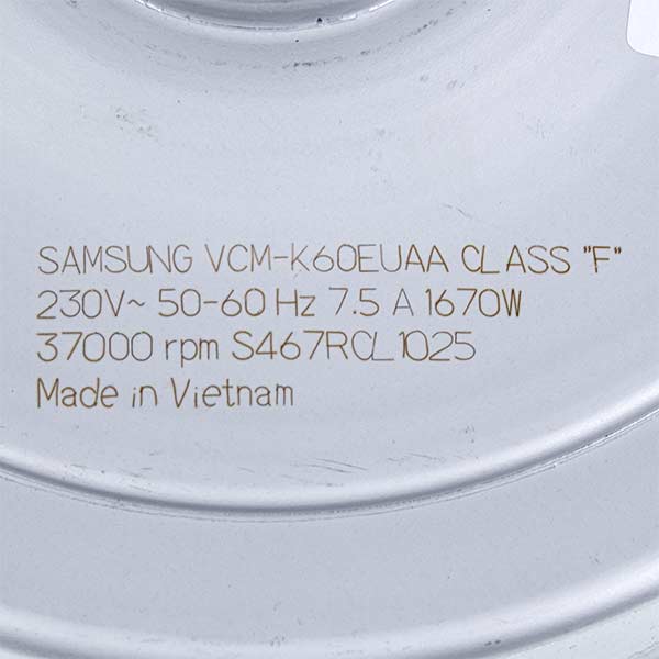 Motor for vacuum cleaner VCM-K60EUAA Samsung DJ31-00120F D=84/122mm H=43/110mm 1670W 230V