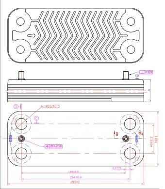 DHW Plate Heat Exchanger (14 plates) for Gas Boiler 6SCAMPIA01
