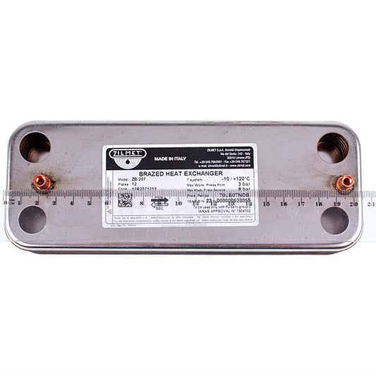 DHW Plate Heat Exchanger (12 plates) for Gas Boiler Saunier Duval Themaclassic, Isotwin 17B2071213