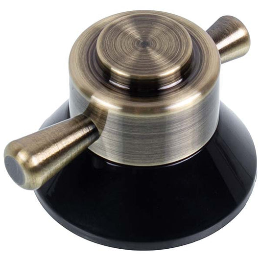 Universal Hob Control Knobs Set Pyramida, Gorenje, Bosch, Hansa (4 pieces) black+brass