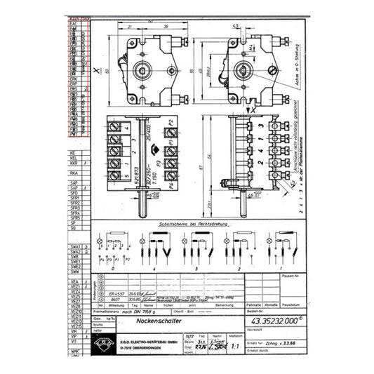 Mode Switch EGO 43.35232.000 300105 32A (5 positions)