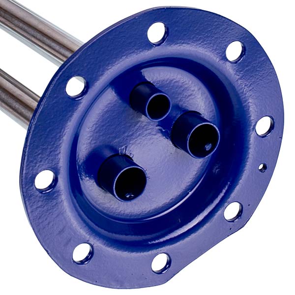 Water Heater Flange for Dry Heater Klima Hitze, Arti D outer=120mm L pipes=412/412/287mm (for M6 anode)