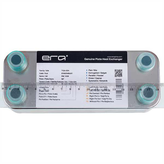 DHW Plate Heat Exchanger (16 plates) for Gas Boiler Compatible with Vaillant atmo/turbo MAX plus/pro VUW 065088