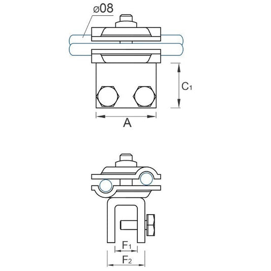 Standing seam terminal (universal) steel galvanized 09/30 OC