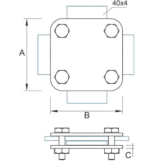 Clamp strip/strip 40mm steel galvanized 44/0.2 OC
