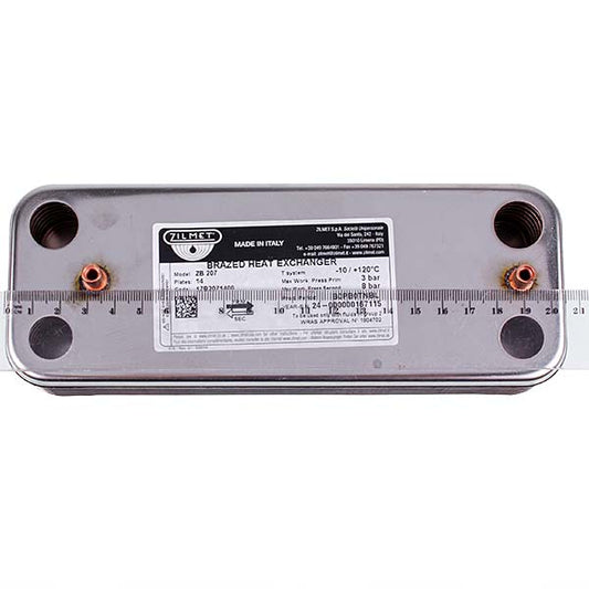DHW Plate Heat Exchanger Zilmet (14 plates) for Gas Boiler Baxi ECO-3, Eco 4S, Luna, Westen Energy 17B2071400