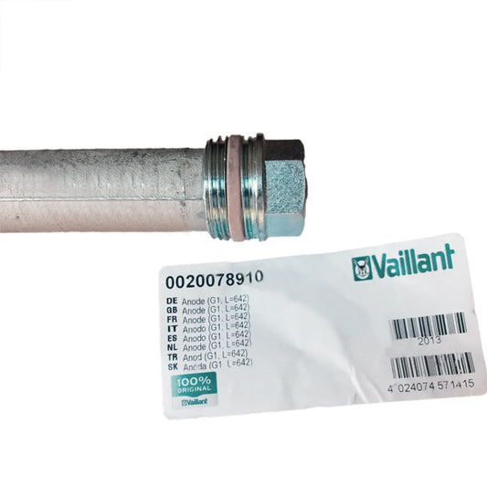 Magnesium anode 1" 26x642 mm for boiler Vaillant uniSTOR VIH, VEH 150 l, eco/auroCOMPACT VSC 0020078910