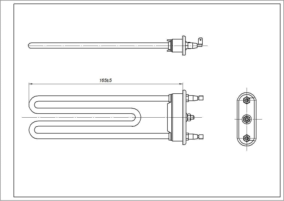 Ariston C00094715 Washing Machine Heating Element TPO 165-SG-1700 Kawai L=165mm 1700W