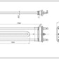 LG AEG33121513 Washing Machine Heating Element TPD 175-SB-1600 Kawai L=175mm 1600W