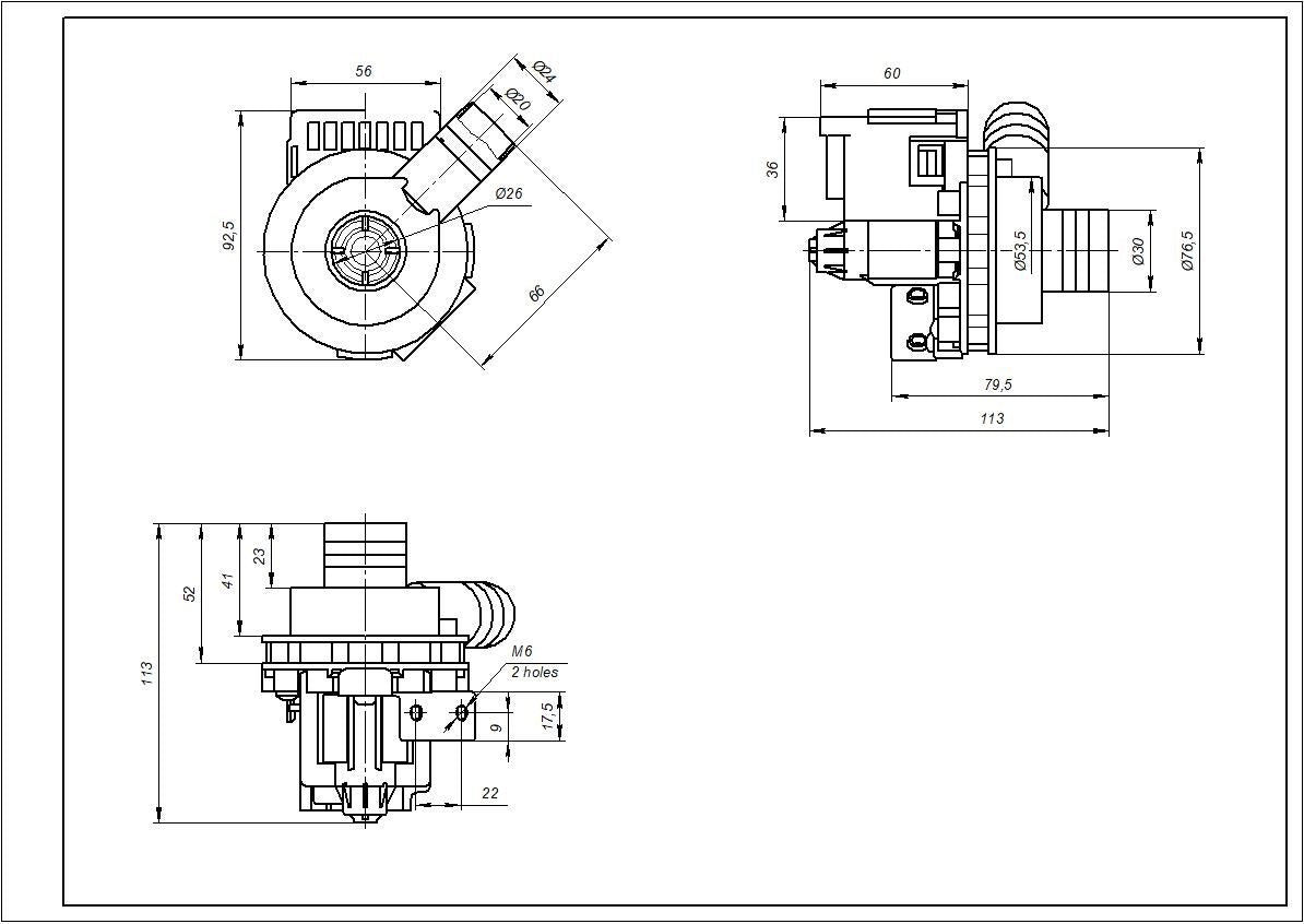 Washing Machine Drain Pump 118829482 Haoli PX1-40A 30W (Saturn)