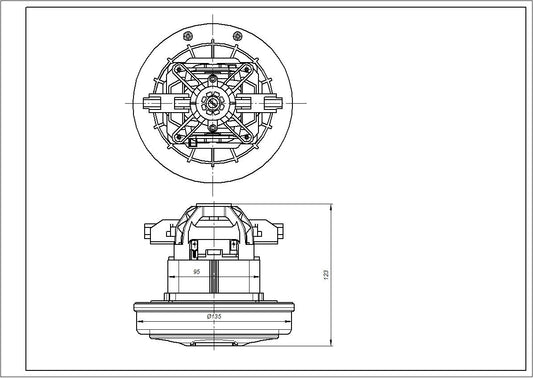 Zelmer \ Bosch Vacuum CLeaner Motor 00793315 1200W D=135/95mm H=27/123mm