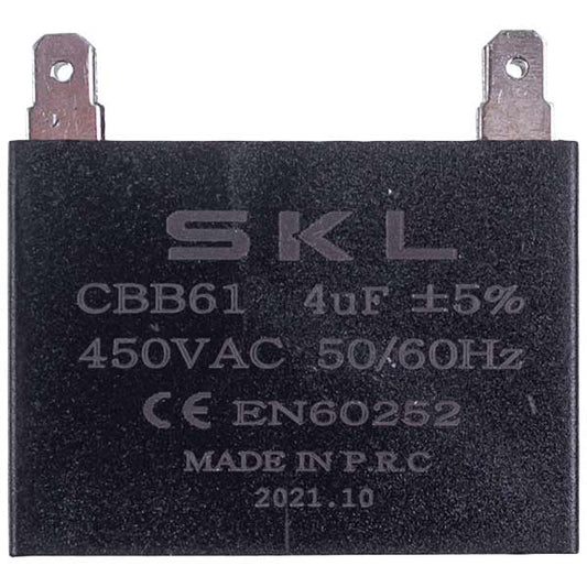 Capacitor For Air Conditioner 4uF 450V CBB61 (on 4 contacts)