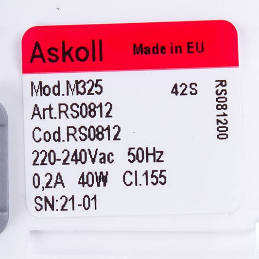 Pump (Drain Pump) for Washing Machine 292090 RC0341 Askoll 40 W M325 RC0341 (paired rear contacts; with 3 latches)