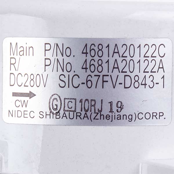 Air Conditioner Outdoor Unit Fan Motor Beko 5400519501 SIC-67FV-D843-2 280V, stem 8x63mm