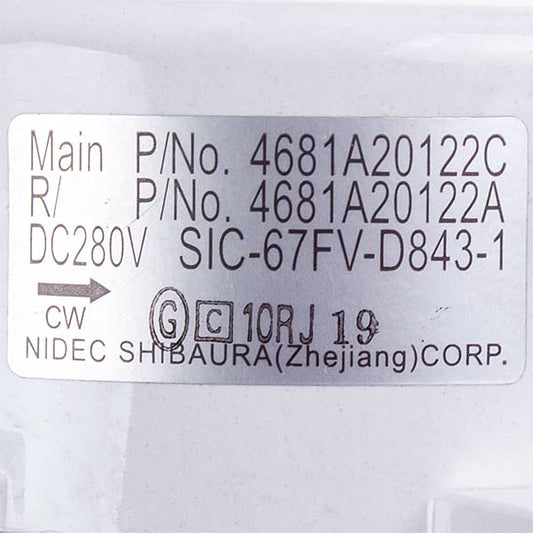 Air Conditioner Outdoor Unit Fan Motor Beko 5400519501 SIC-67FV-D843-2 280V, stem 8x63mm