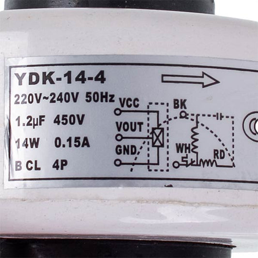 Indoor Unit Motor For Air Conditioner Beko 9197600011 YDK-14-4 14W 240V 0.15A (counterclockwise)