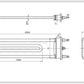 Washing Machine Heating Element 2050W 481010645279 (481225928823) Compatible with Whirlpool