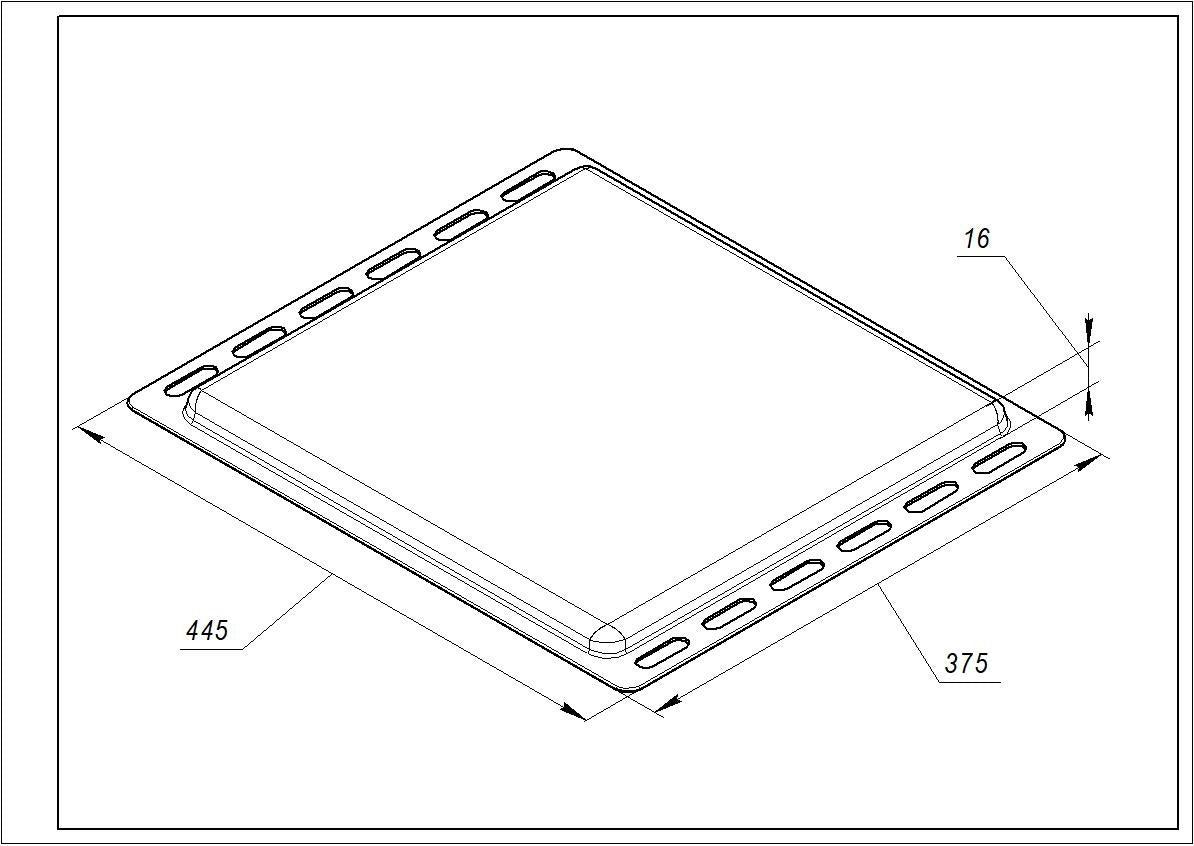 Whirlpool Baking Tray for Oven TRA001 445x375x16mm 481241838127