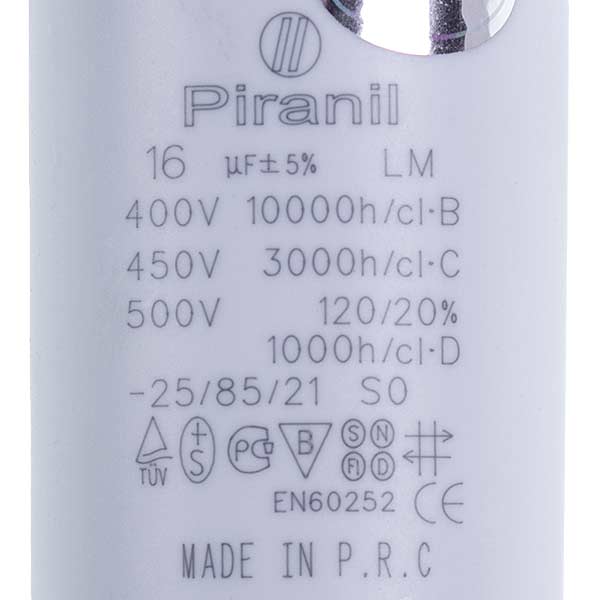 in.co. Washing Machine Capacitor 16uF 450V CBB60