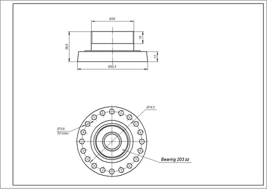 EBI COD.098 Bearing Block For Washing Machine Compatible with Electrolux 203