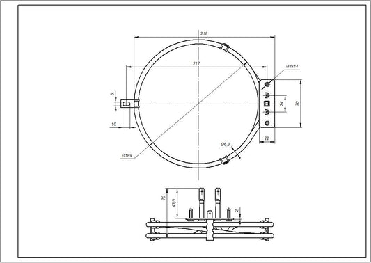 Fan Oven Element Compatible with Ardo 524011800 2000W