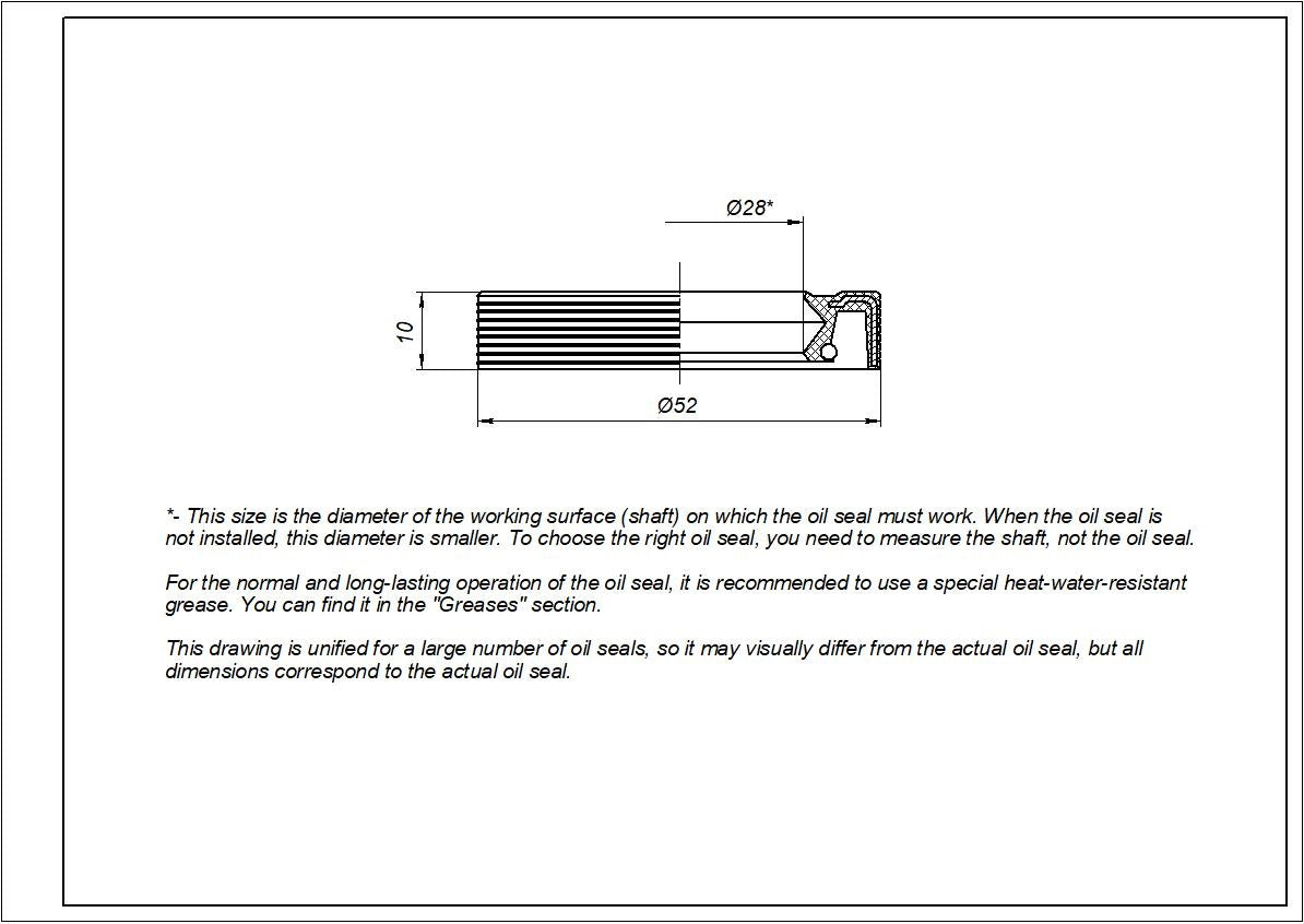 Washing Machine Oil Seal 28*52*10