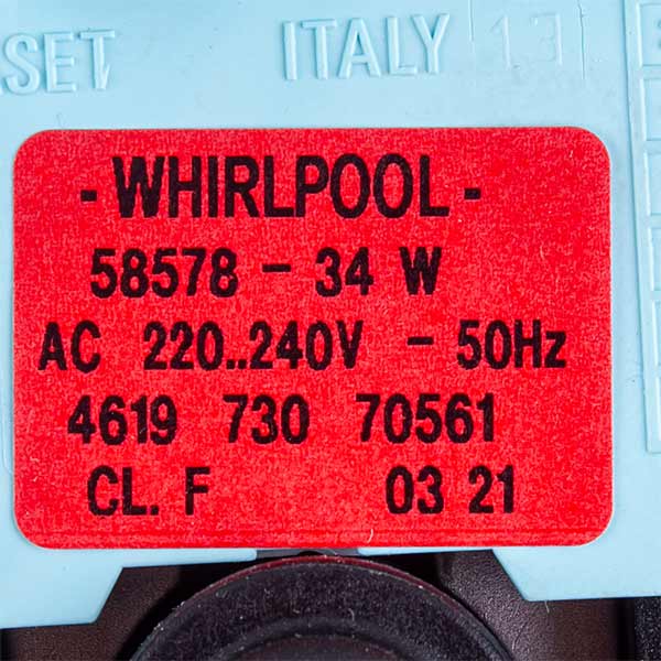 Whirlpool Washing Machine Drain Pump 34W 58578 481236018529