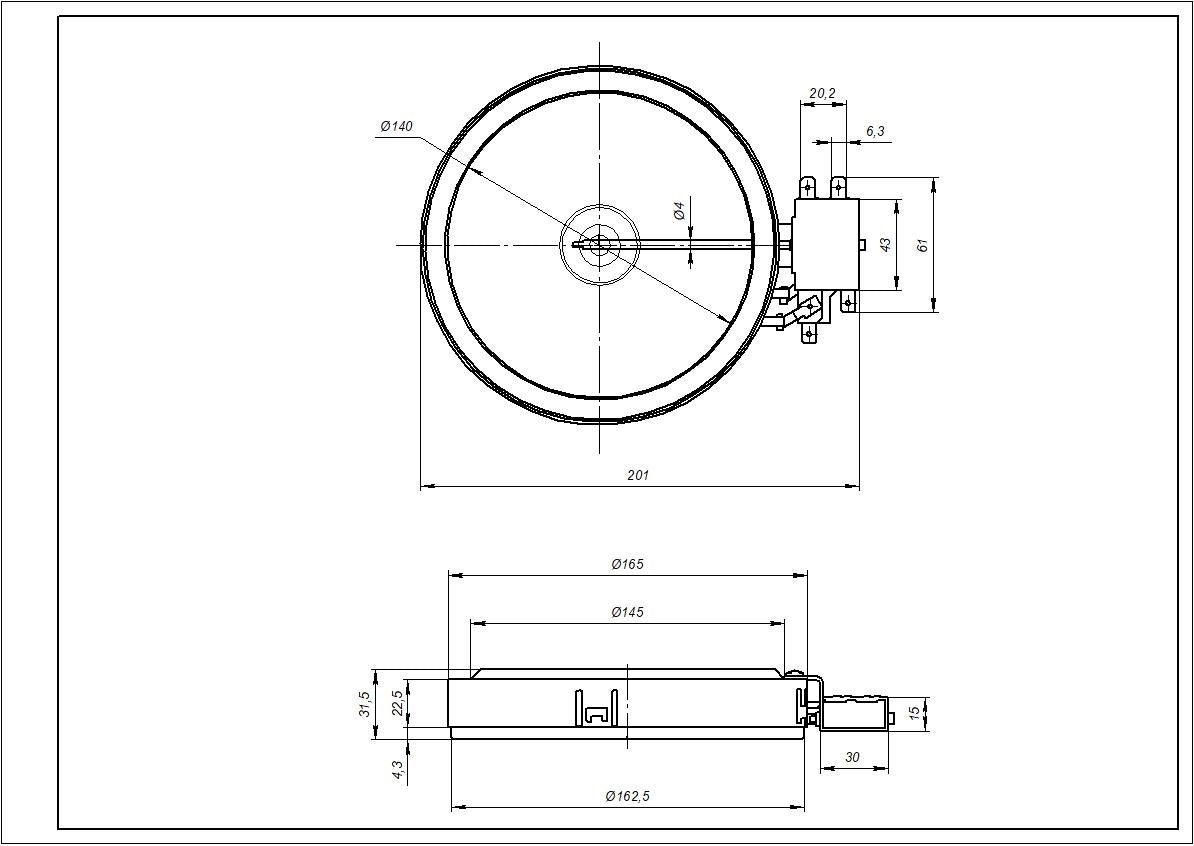 Electrolux Hotplate Element 3740635218 1200W