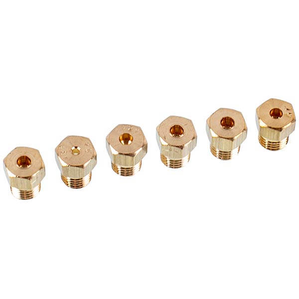 Burner Nozzle Set (6 pcs, G20-20 mbar) for Cooker 6mm Whirlpool 481931039346