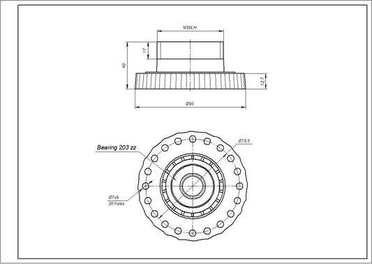 Bearing Block 203 (PA6203C) for Washing Machine Compatible with Electrolux 4071430971