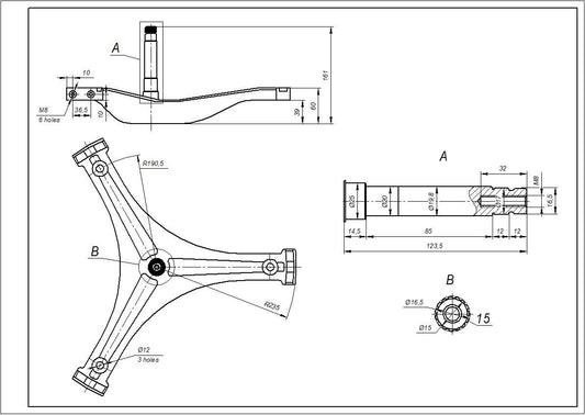 Drum Spider for Washing Machine Compatible with Atlant 730136201500