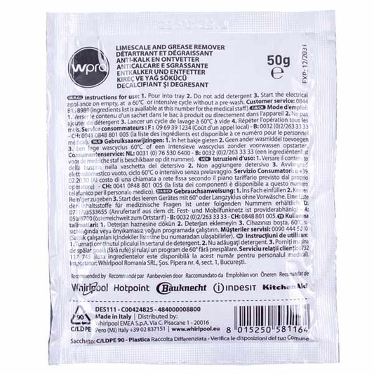 Whirlpool Descaler For Dishwasher and Washing Machine (universal)