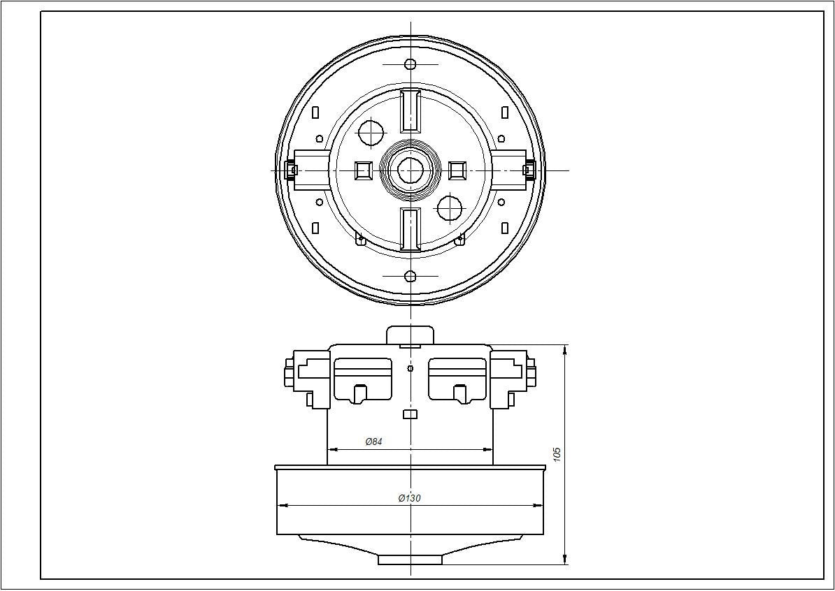 Vacuum Cleaner Motor VC07W16QB Whicepart 1800W D=130/84mm H=30/105mm