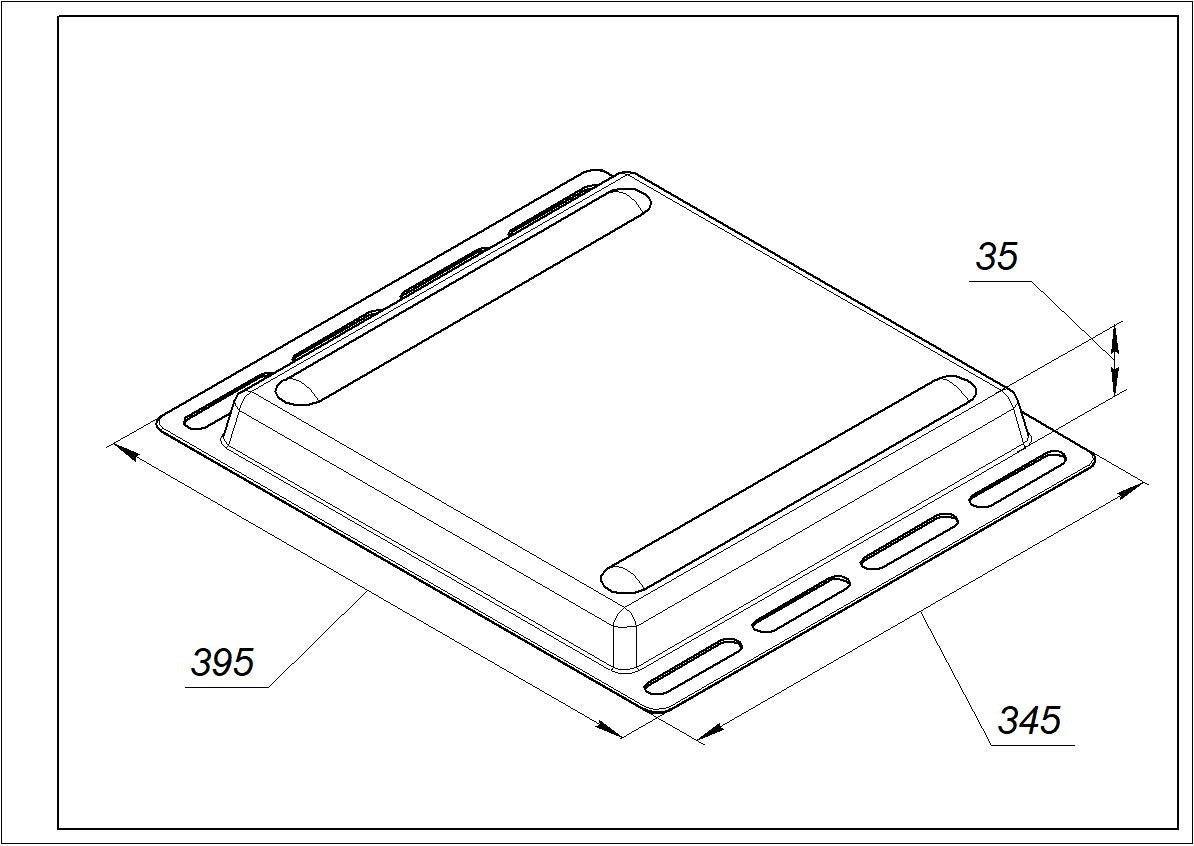 Beko Enamel Oven Tray 395x345x35mm 419100001