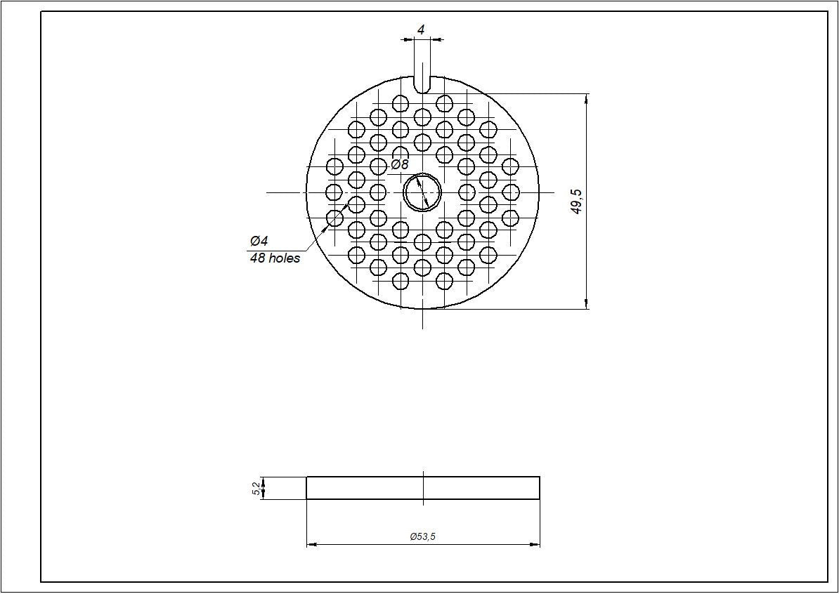 Meat Grinder Strainer 4mm NR5 Compatible with Zelmer \ Bosch 00631385